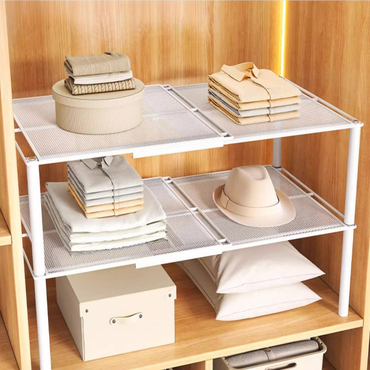 Expandable Wardrobe Shelf - Doubles Your Storage
