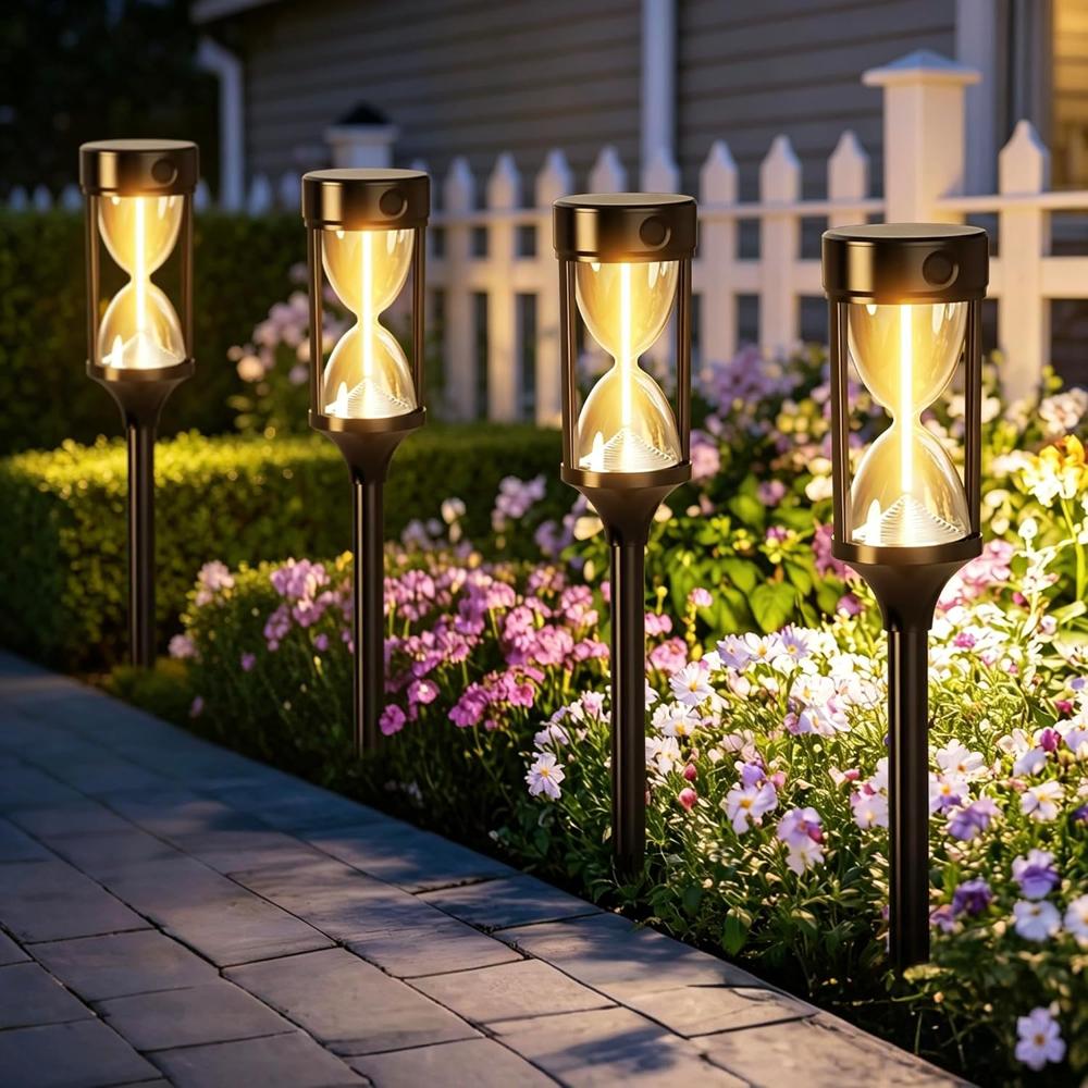Solar Garden Path Lights – Hourglass Design