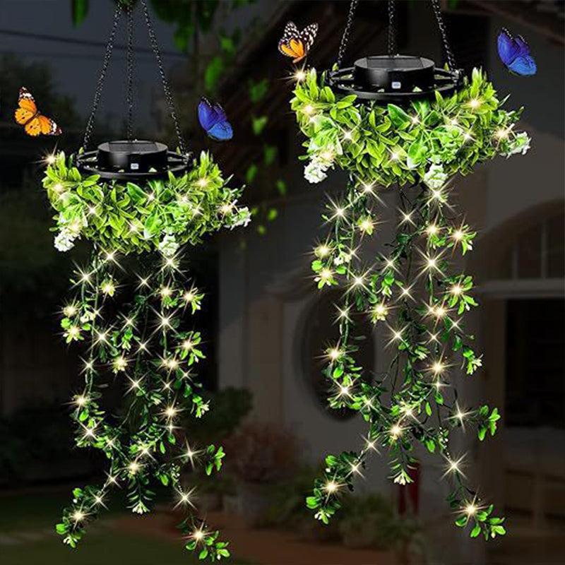 Hanging Solar Ivy Lantern – 8 Light Modes