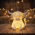 Highland Cow Table Lamp with Warm Glow