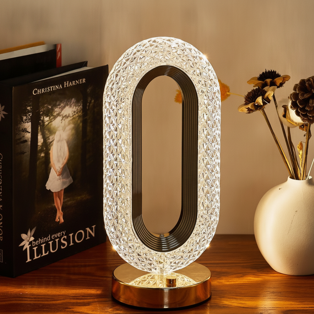 Rechargeable Crystal LED Lamp, 3 Light Colours