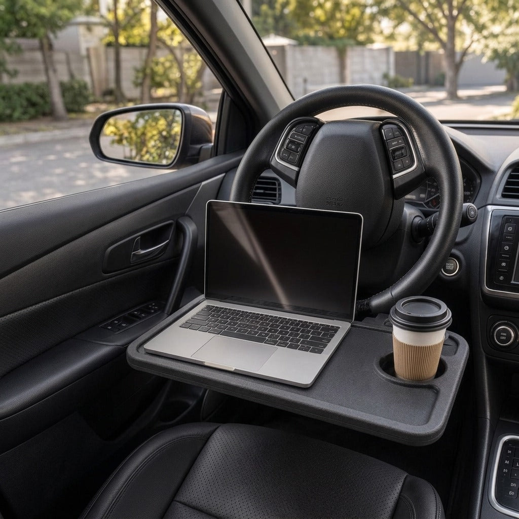 Car Steering Wheel Desk with Cup Holder