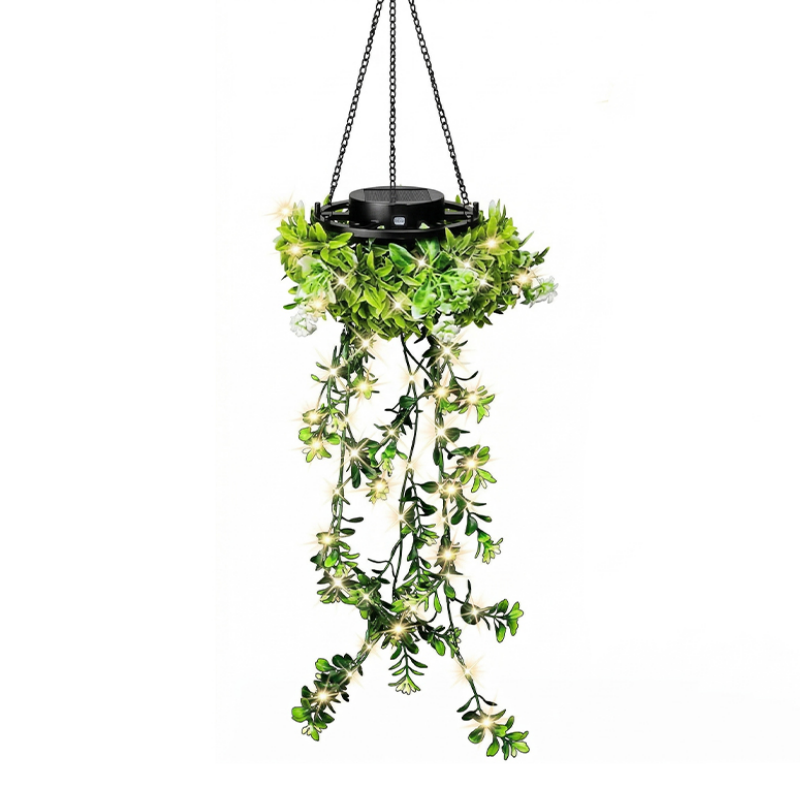 Hanging Solar Ivy Lantern – 8 Light Modes