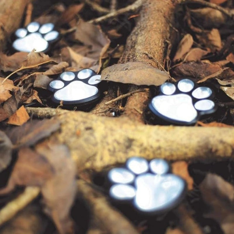 Solar-Powered Paw Print Garden Lights, 3-Pack