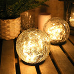 Crackle Glass Solar Garden Globe Lights