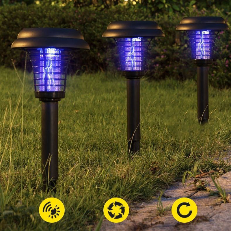 Solar-Powered Insect Zapper with Ground Stake