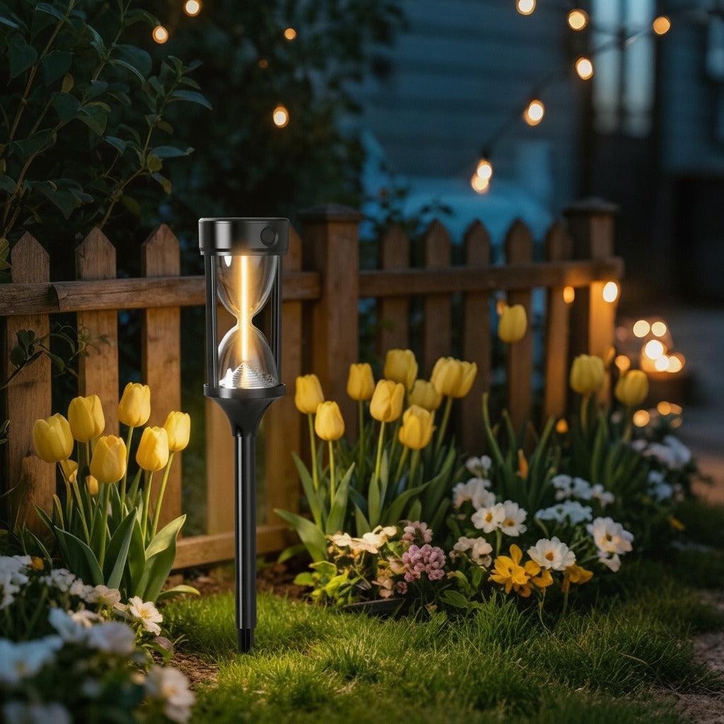 Solar Garden Path Lights – Hourglass Design