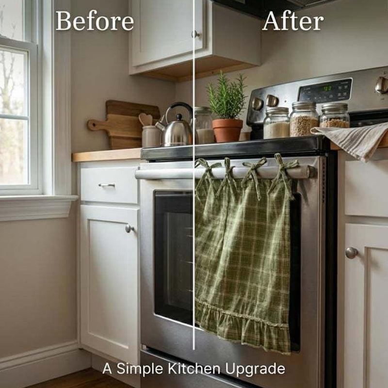 Ruffled Plaid Oven Door Skirt