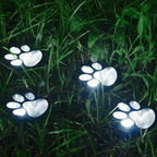 Solar-Powered Paw Print Garden Lights, 3-Pack