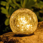 Crackle Glass Solar Garden Globe Lights