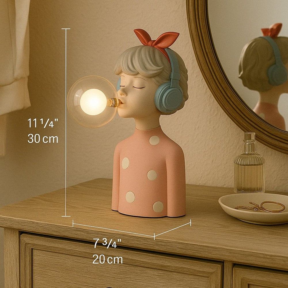 Glowing Bubble Girl Figurine Table Lamp