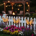 Solar-Powered LED Metal Butterfly Wall Decor