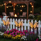Solar-Powered LED Metal Butterfly Wall Decor
