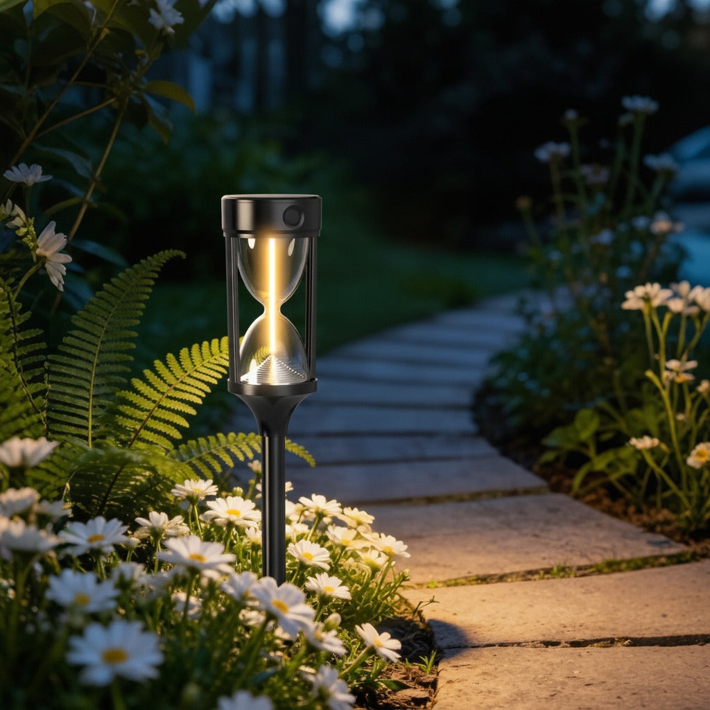 Solar Garden Path Lights – Hourglass Design