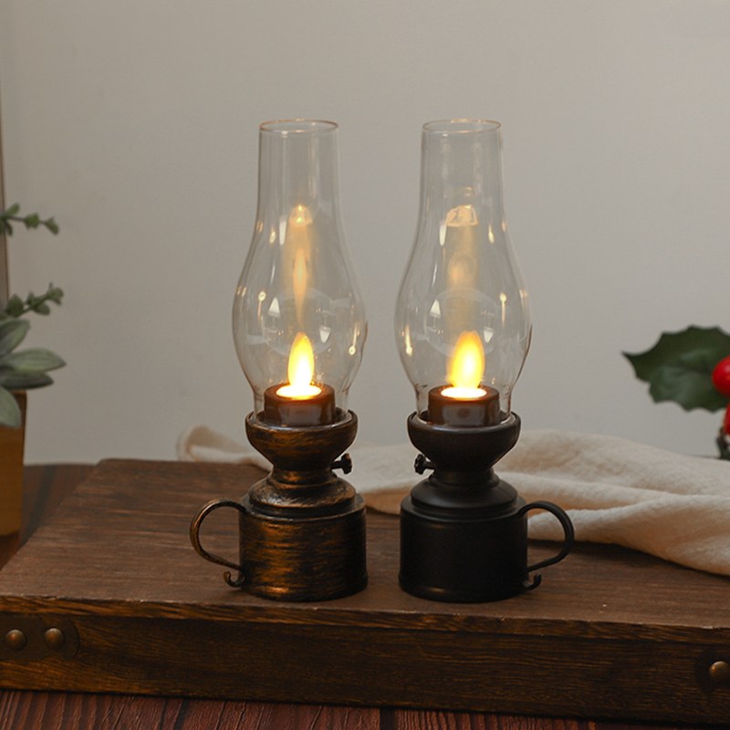 Vintage Flickering Flame LED Oil Lamp