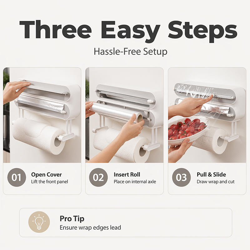 Magnetic Wrap Dispenser with Towel Holder