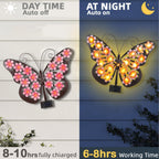 Solar-Powered LED Metal Butterfly Wall Decor