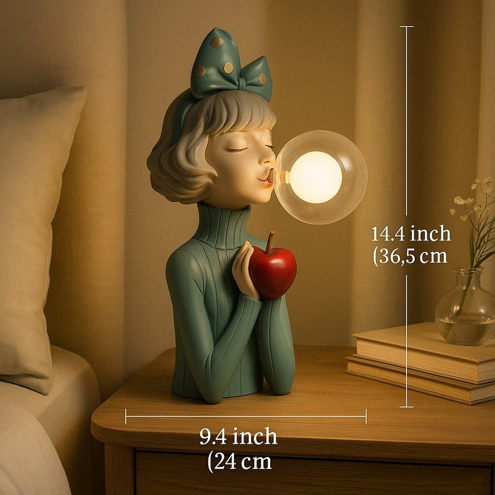 Glowing Bubble Girl Figurine Table Lamp