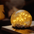 Crackle Glass Solar Garden Globe Lights