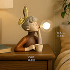 Glowing Bubble Girl Figurine Table Lamp