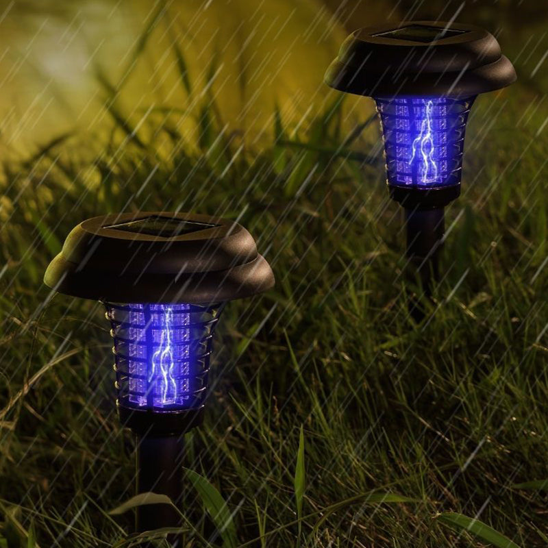 Solar-Powered Insect Zapper with Ground Stake