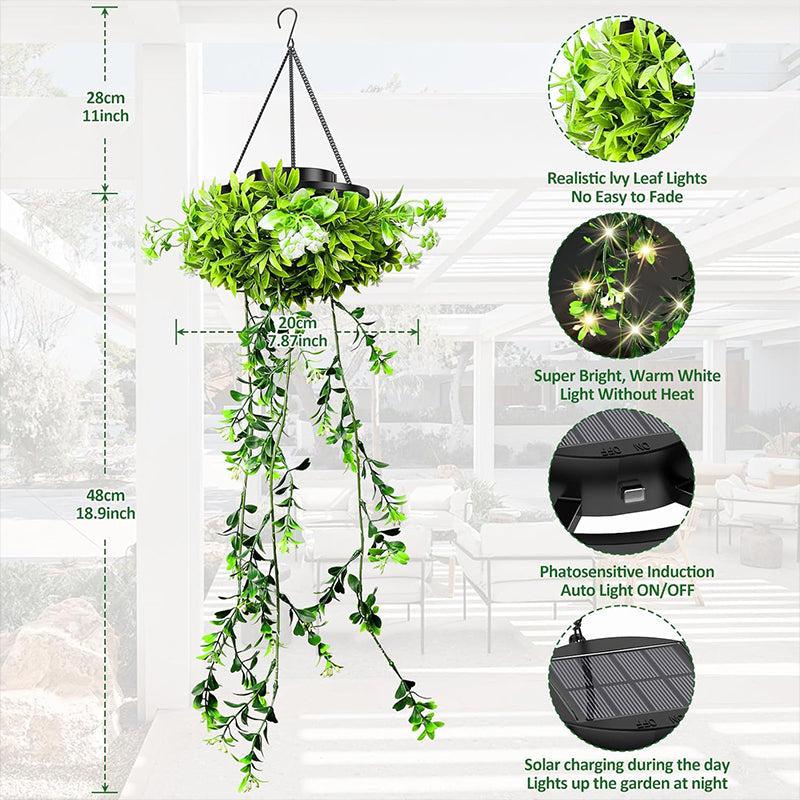 Hanging Solar Ivy Lantern – 8 Light Modes