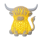 Highland Cow Table Lamp with Warm Glow