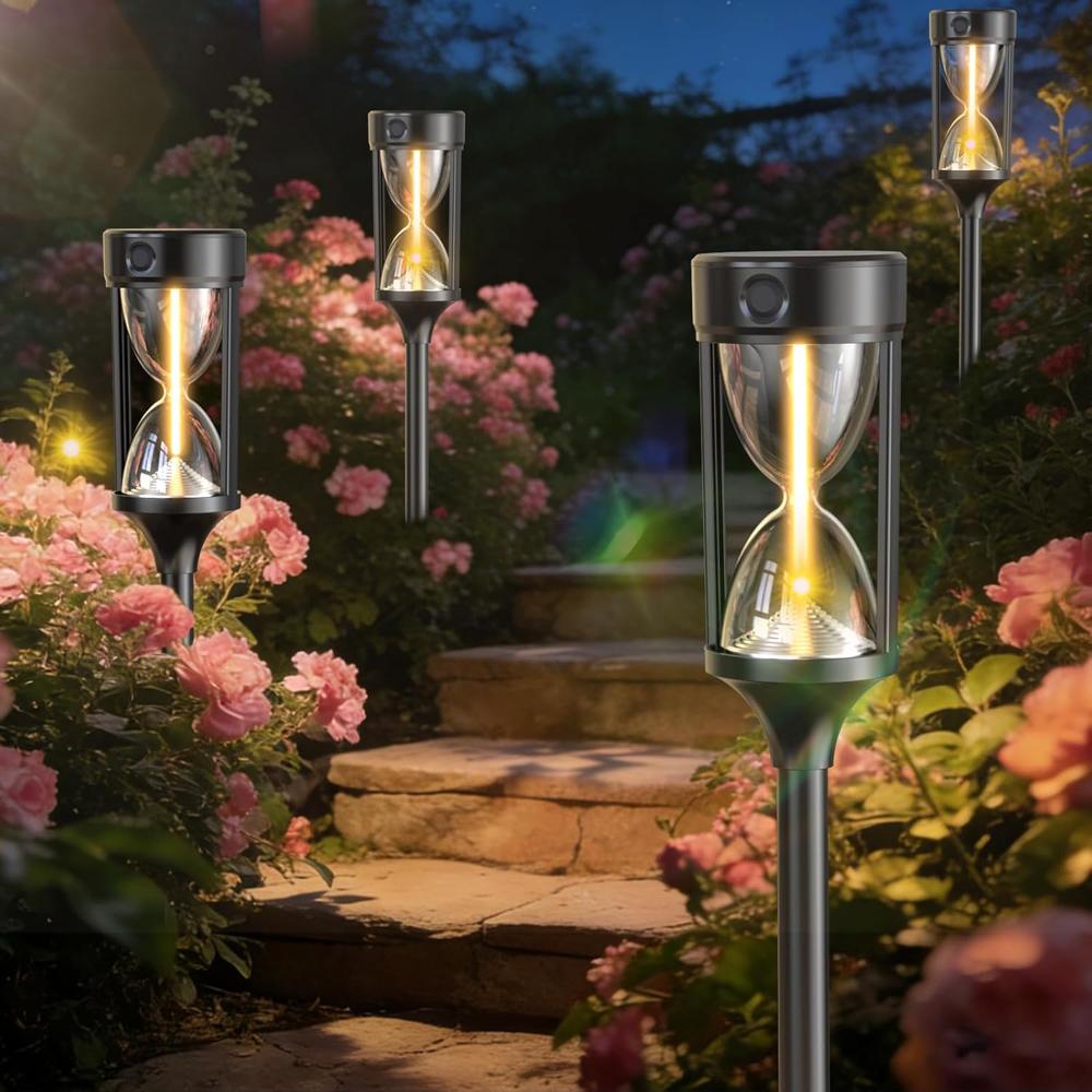 Solar Garden Path Lights – Hourglass Design