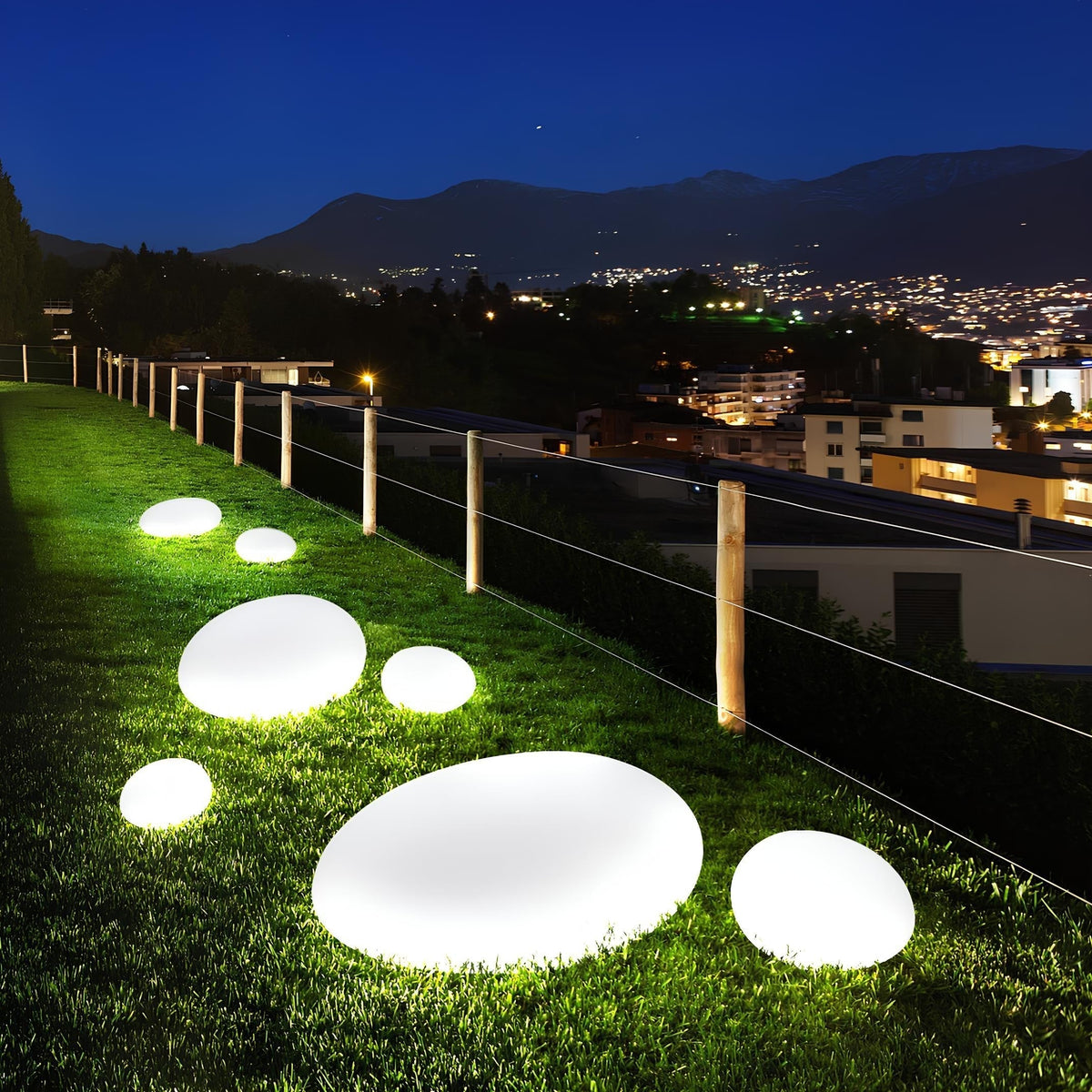 Stone-Shaped LED Garden Lamp with Remote