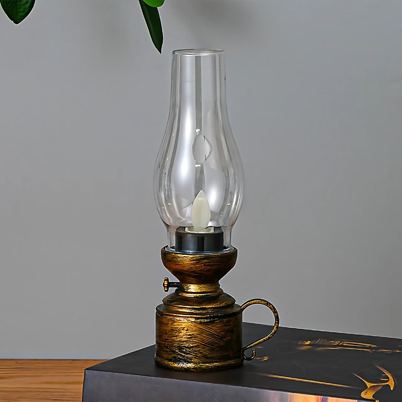 Vintage Flickering Flame LED Oil Lamp