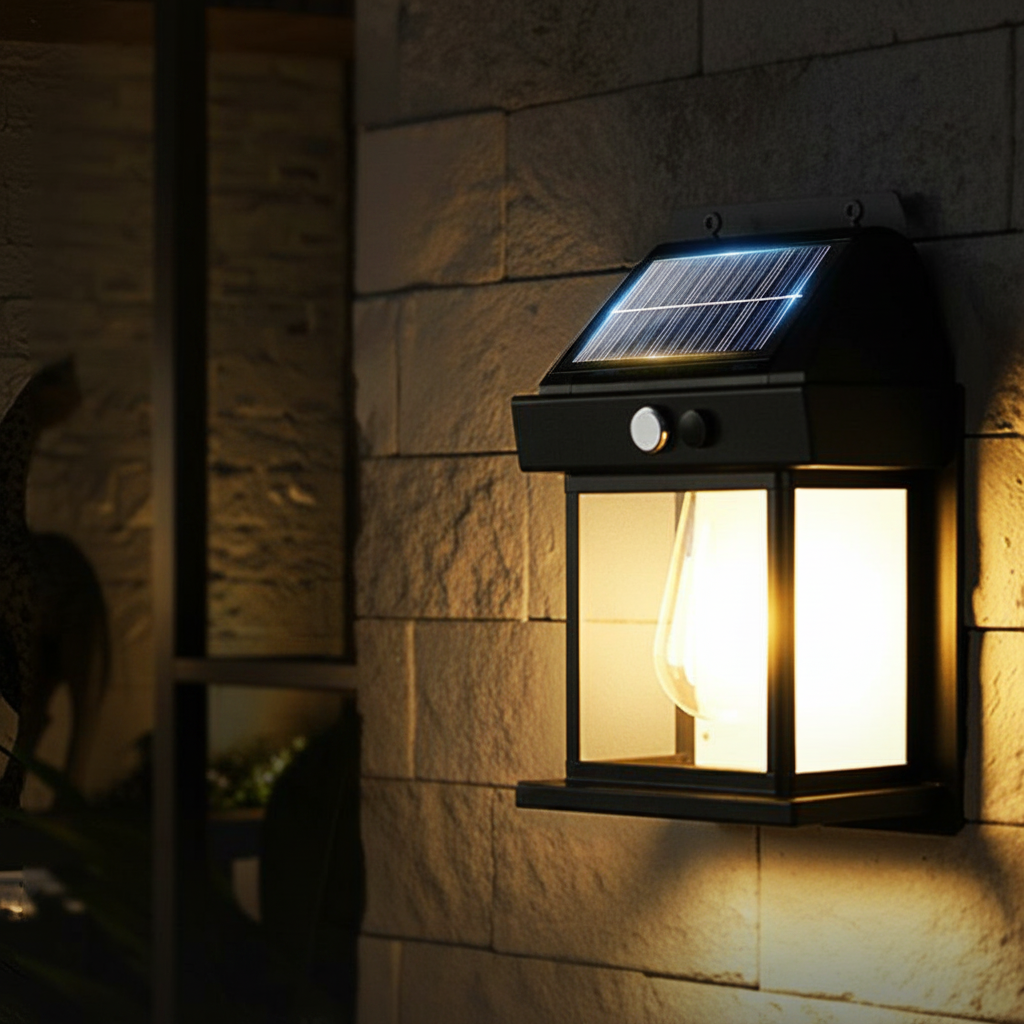 Solar-Powered Wall Light with Motion Sensor