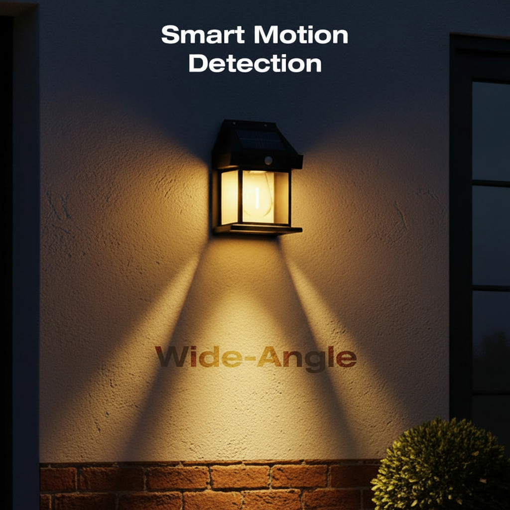 Solar-Powered Wall Light with Motion Sensor