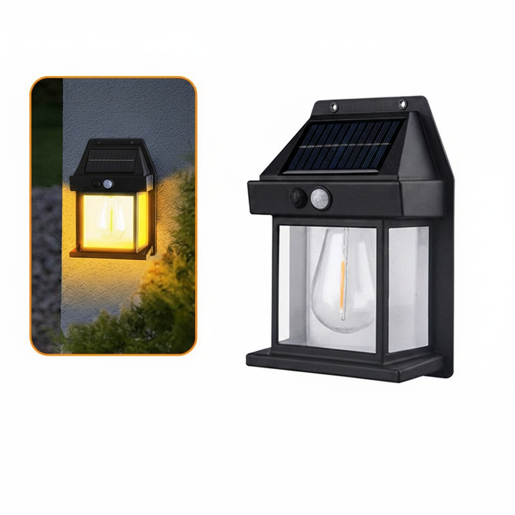 Solar-Powered Wall Light with Motion Sensor