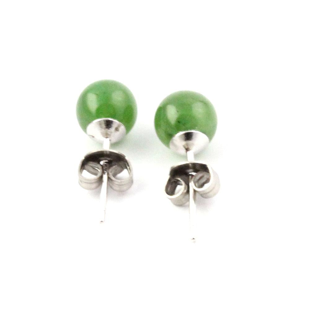 Canadian Jade Round Stud Earrings