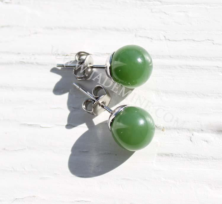 Canadian Jade Round Stud Earrings