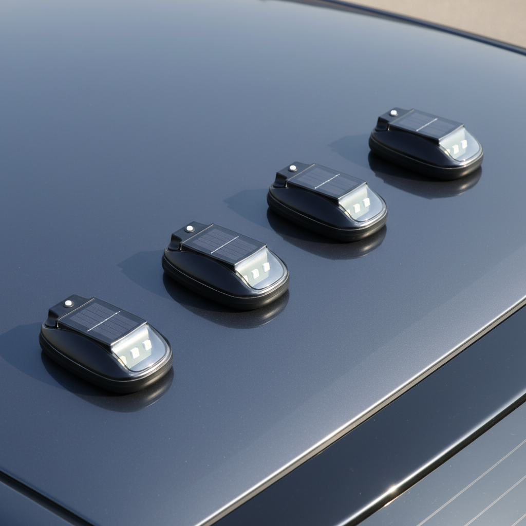 Solar-Powered RGB Roof Light for Cars