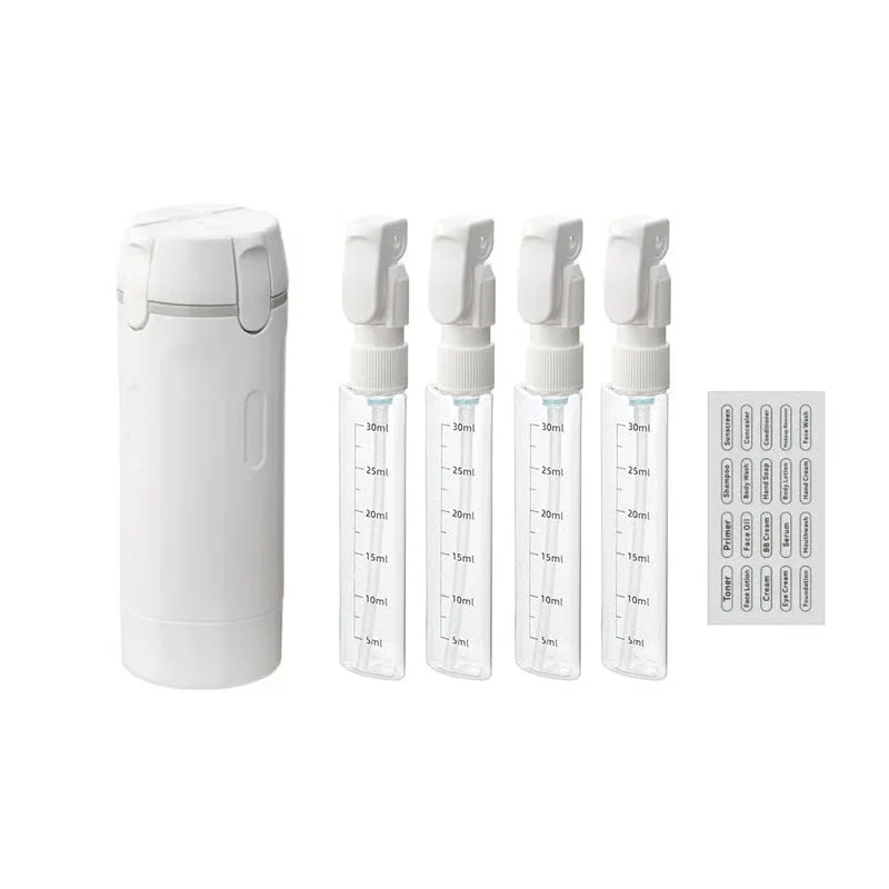 4-in-1 Travel Refillable Bottle Set – Compact Toiletry Dispenser