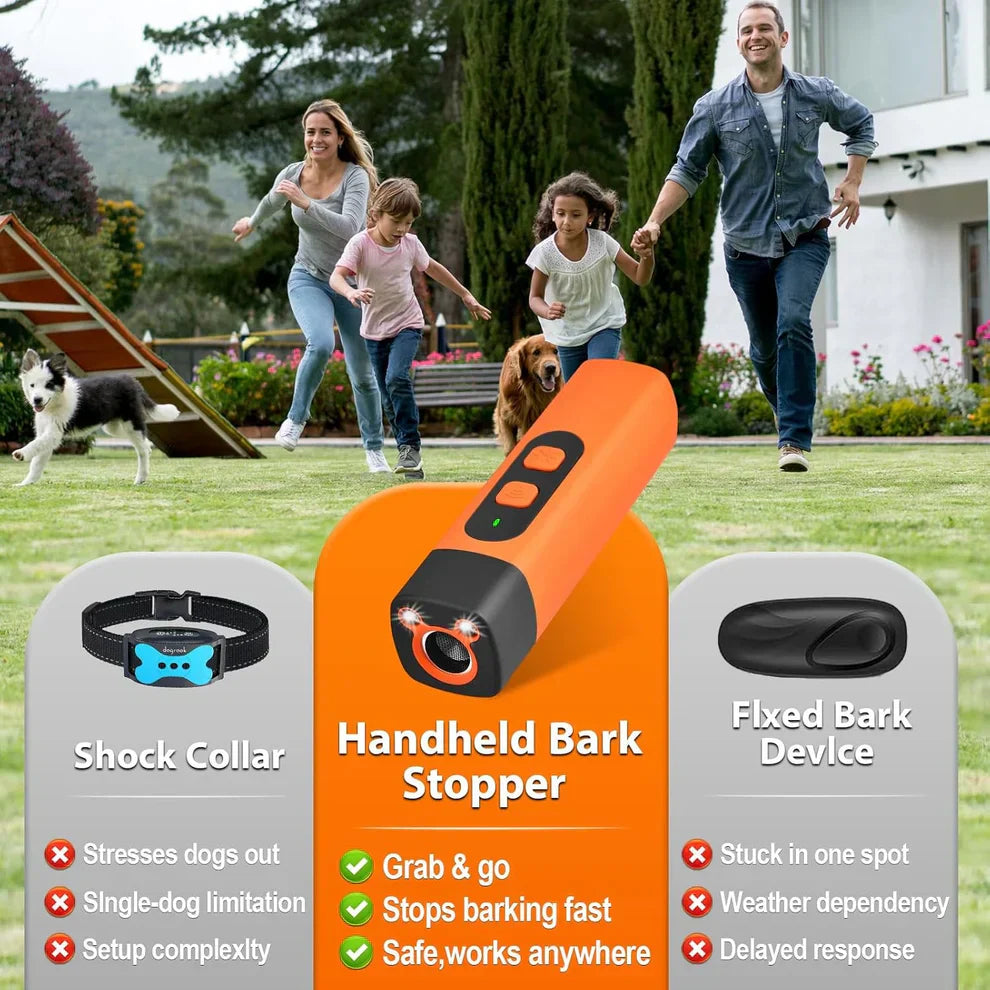 3‑in‑1 Portable Ultrasonic Dog Repeller Anti‑Barking Trainer