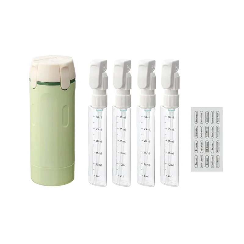 4-in-1 Travel Refillable Bottle Set – Compact Toiletry Dispenser