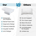 Orthopedic Couple Pillow With Arm-Tunnel For Cuddling