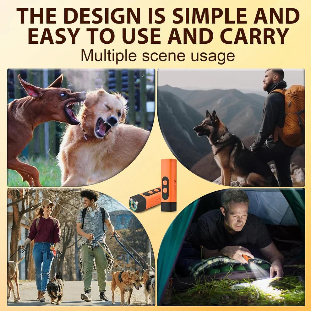 3‑in‑1 Portable Ultrasonic Dog Repeller Anti‑Barking Trainer
