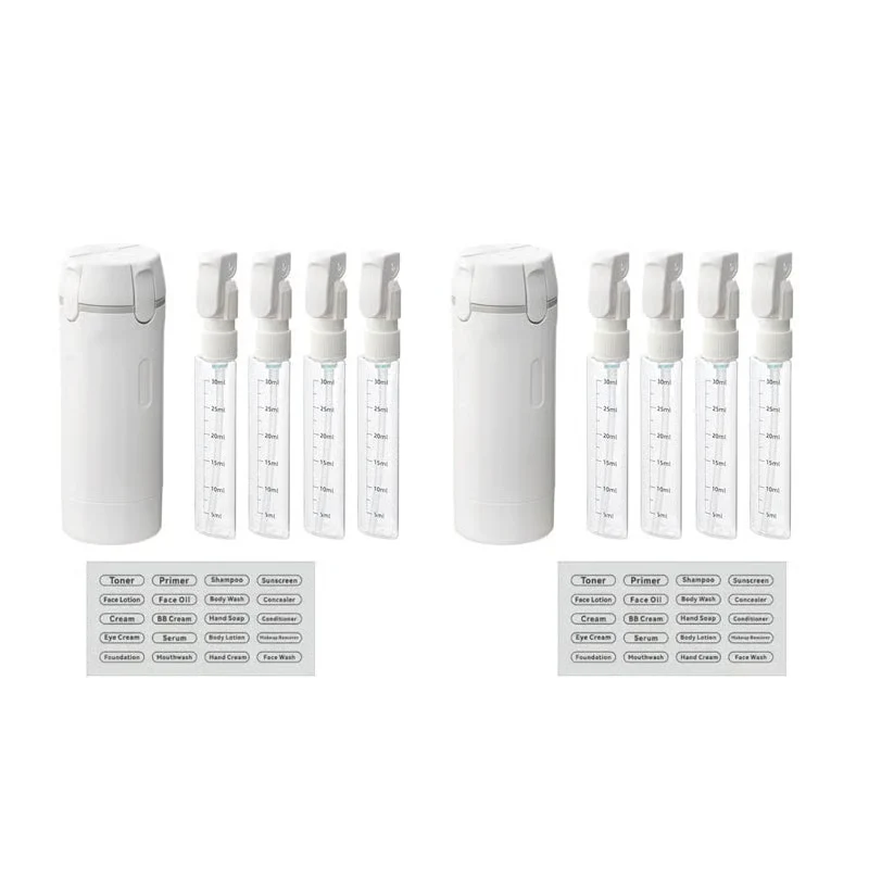 4-in-1 Travel Refillable Bottle Set – Compact Toiletry Dispenser