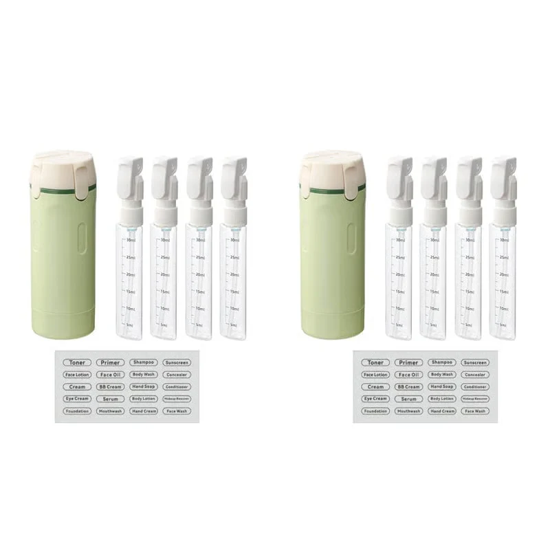 4-in-1 Travel Refillable Bottle Set – Compact Toiletry Dispenser