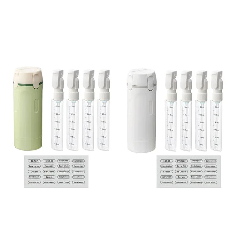 4-in-1 Travel Refillable Bottle Set – Compact Toiletry Dispenser