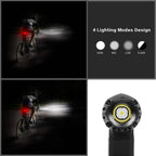 iMounTEK Bike Front Flashlight IPX4 Water-Resistant with Tail Warning/Safety LED Lamp