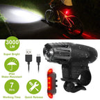 iMounTEK Bike Front Flashlight IPX4 Water-Resistant with Tail Warning/Safety LED Lamp