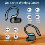 In-Ear Headphones With Noise Cancelling Mic, Sport Earhook & LED Display