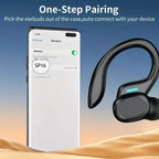 In-Ear Headphones With Noise Cancelling Mic, Sport Earhook & LED Display