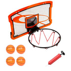 Indoor Mini Basketball Hoop Set with 4 Inflatable Balls Electric Audio Scorer