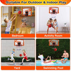 Indoor Mini Basketball Hoop Set with 4 Inflatable Balls Electric Audio Scorer